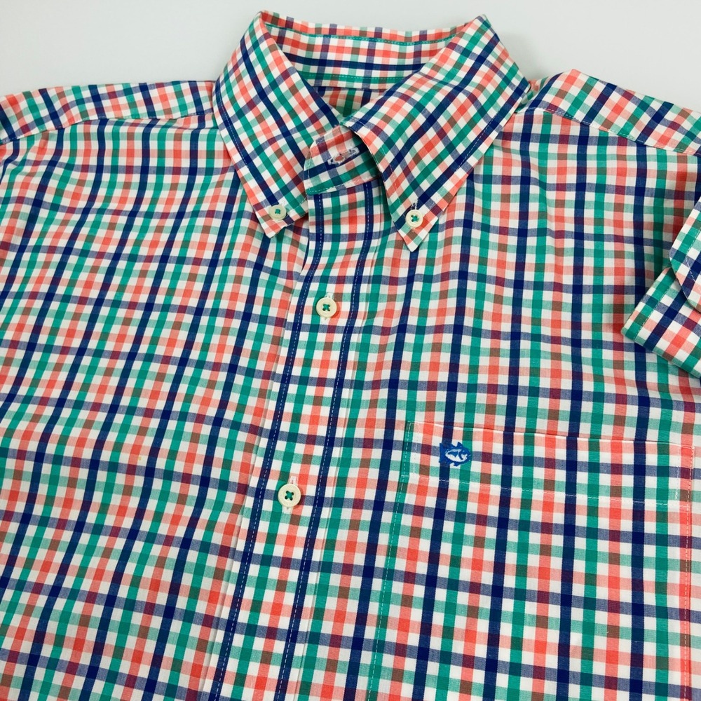 Southern Tide Mens S Multicolor Plaid Button Down Shirt Excellent Stretch Cotton